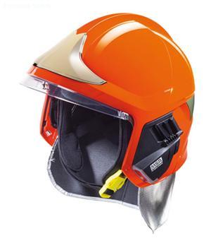 details of MSA F1 XF Fire Helmet,ORANGE