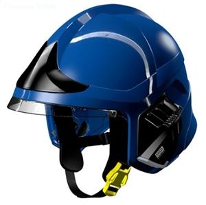 details of MSA F1 XF Fire Helmet,BLUE